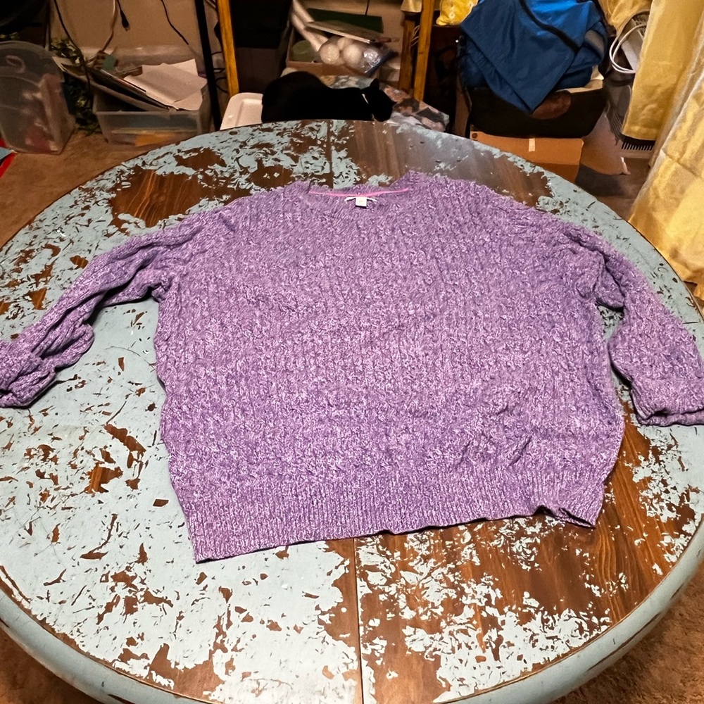 knitted purple sweater